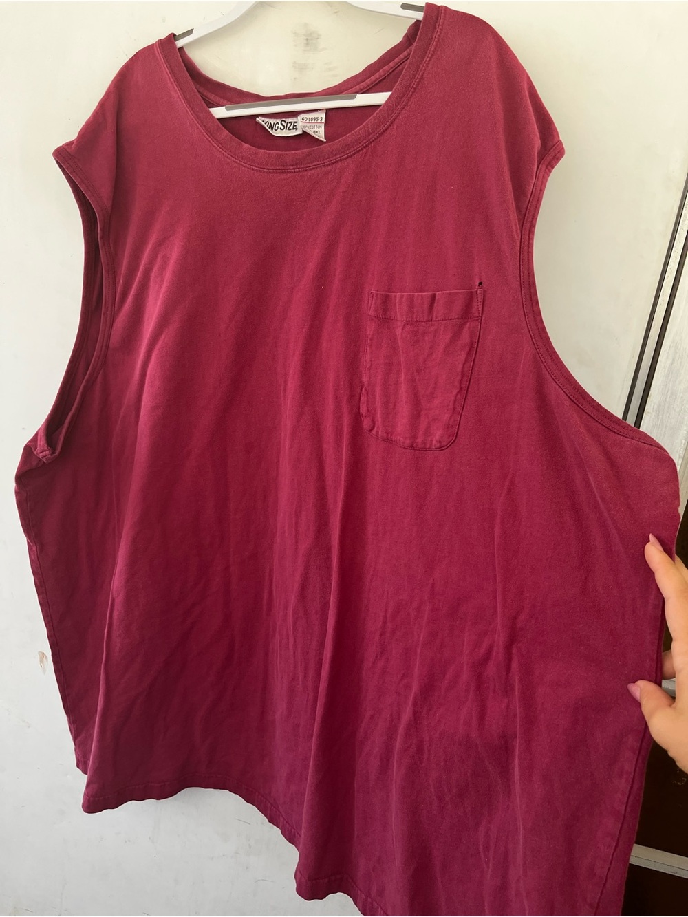 8xl men’s Burgundy Pocket Tank Top king size